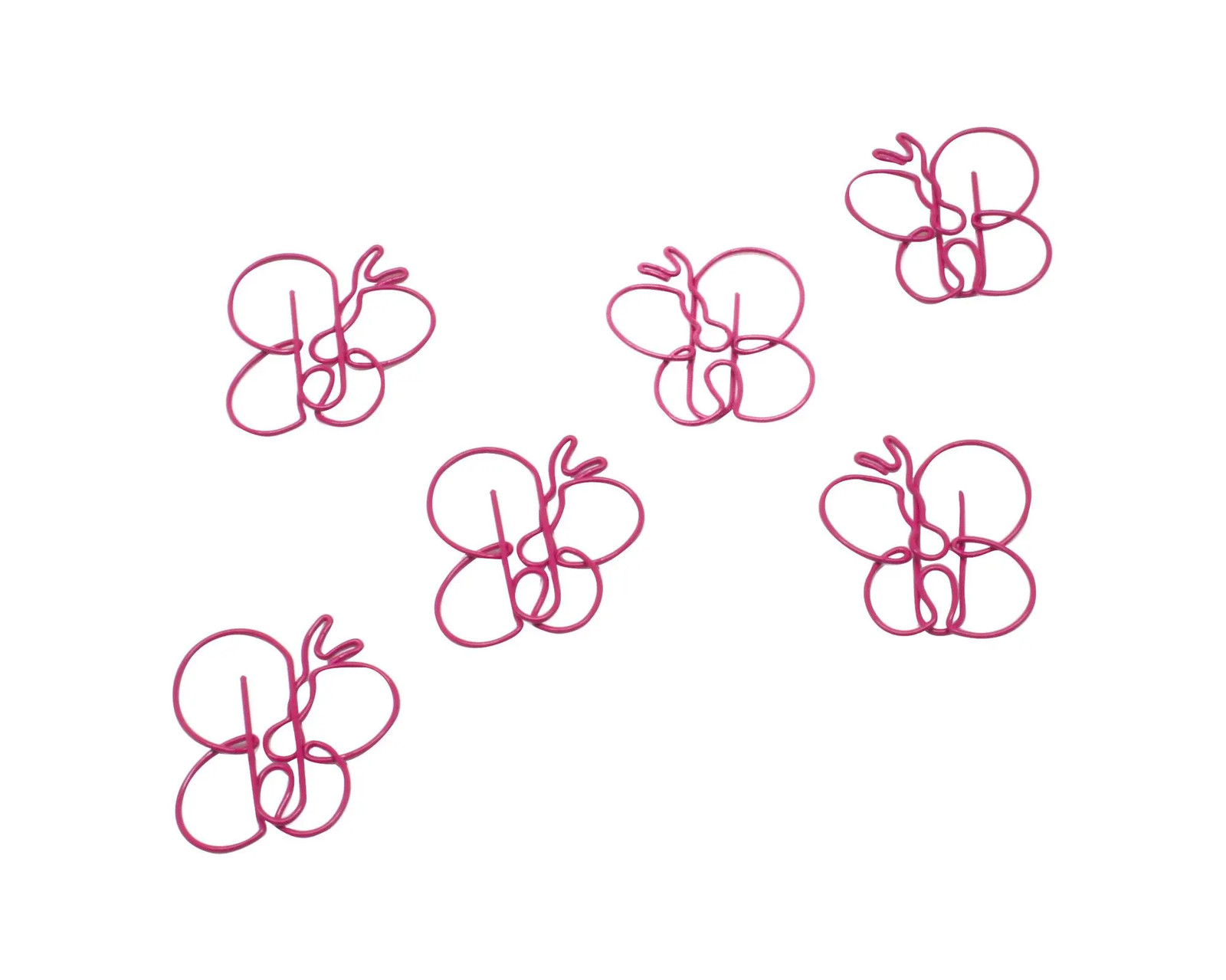 100 Count Pink Butterfly Paper Clips, Butterfly Gifts, Cute Shaped Paper Clips