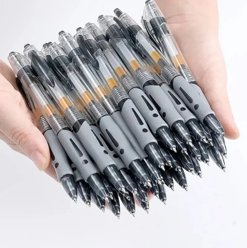 6 pcs Retractable Gel Pens Set Black Ink Smooth Writing Stationery