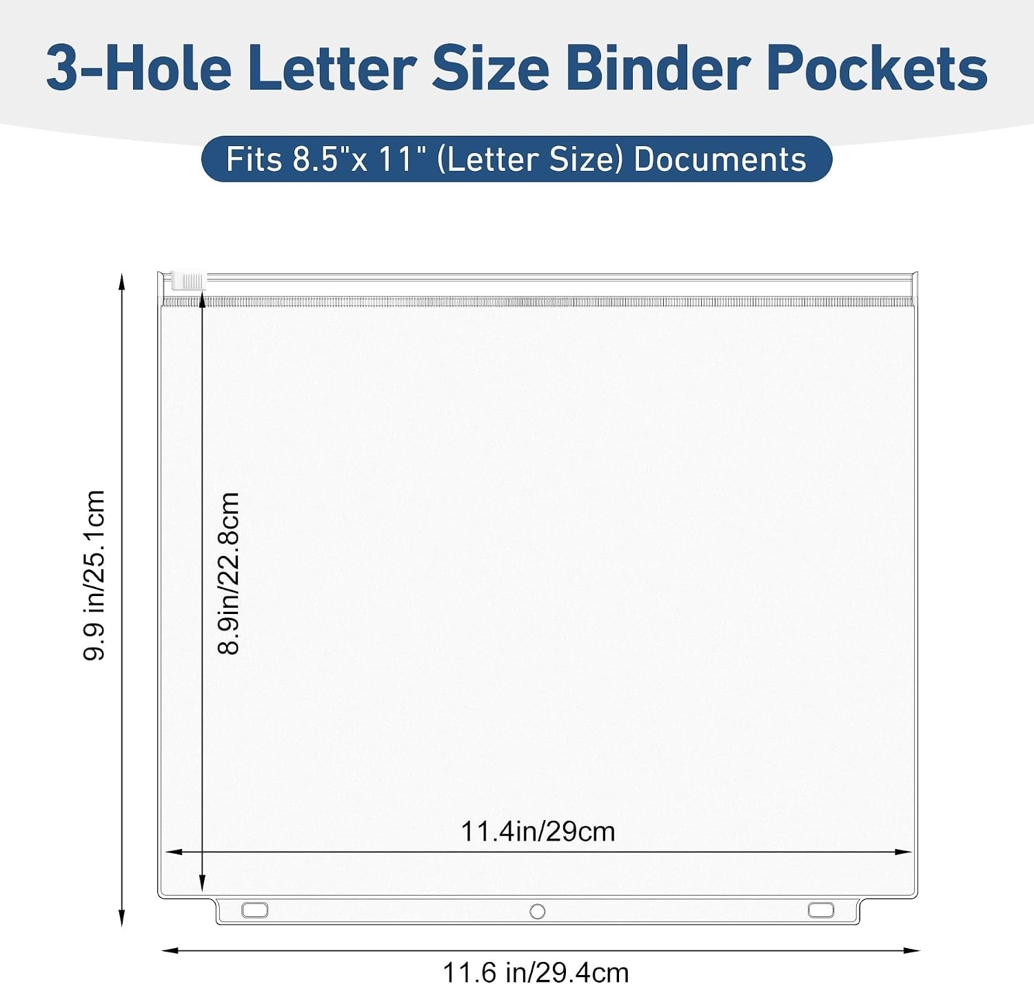 48 Pack Letter Size Zipper Binder Pockets