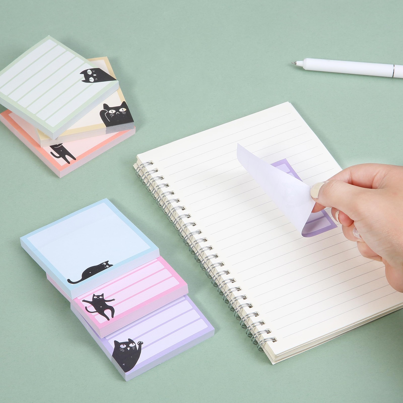 Mr. Pen- Black Cat Sticky Notes Set, 3″ x 3″, 3 inches x 3 inches,