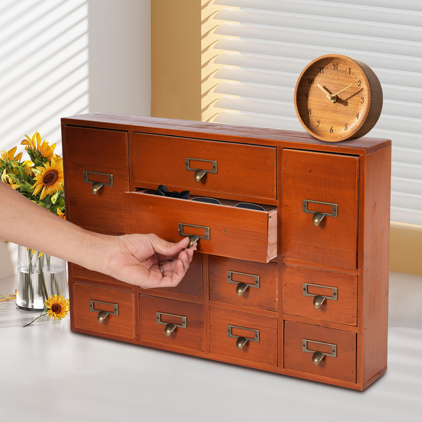 12-Drawer Desktop Drawer Organizer 51*10*35cm Desk Drawer Box Tabletop Cabinet