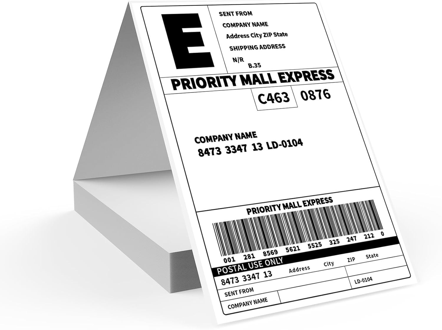 100 4X6 Thermal Labels 100/Stack, Shipping Thermal Labels 4X6 Fanfold Compatibl