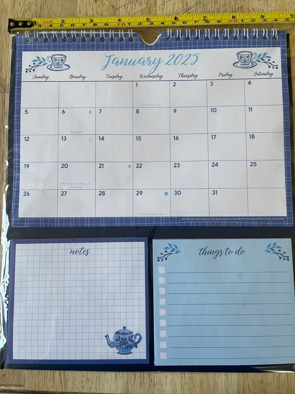 Spiral-Bound Planner Calendar Set- Paper Craft- 2025 -w/ Notes & To-Do Note Pads