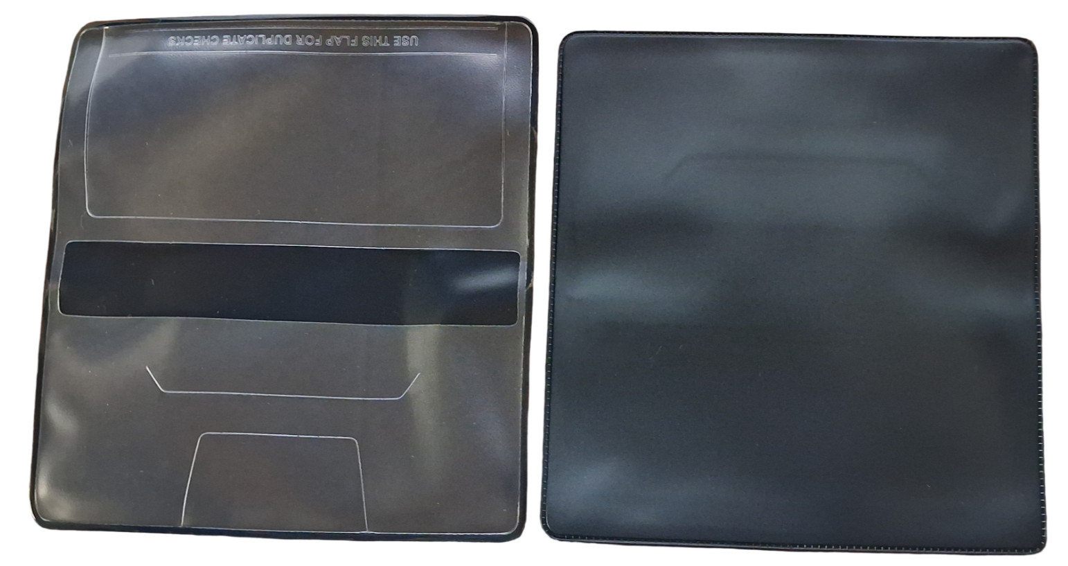 Black Vinyl Checkbook Cover Standard Top Stub 6- 1/4″ x 3-3/8″ New