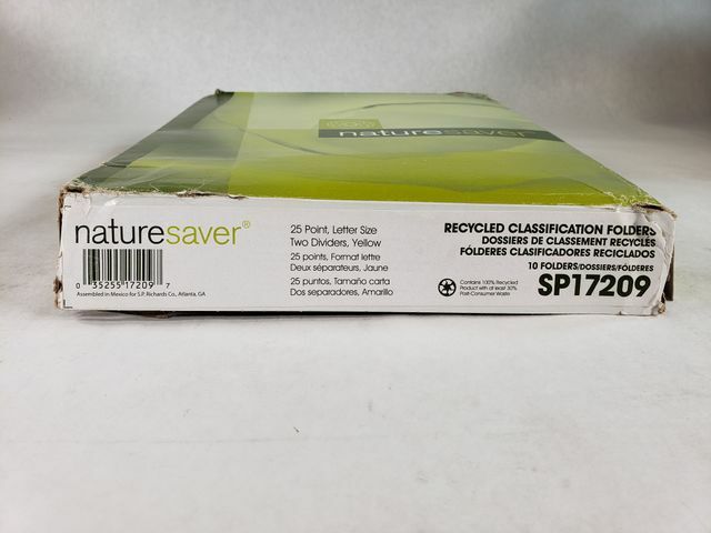 Lot of 5 Packs Nature Saver SP17209 Classification Folders 2 Dividers 9.5″ X 12″