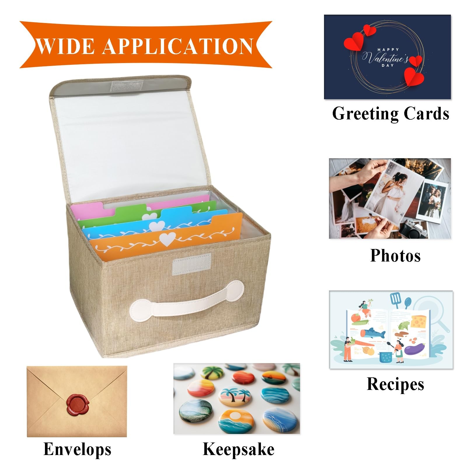 Greeting Card Organizer Storage Box With 16 Pcs Adjustable Dividers Storing 12