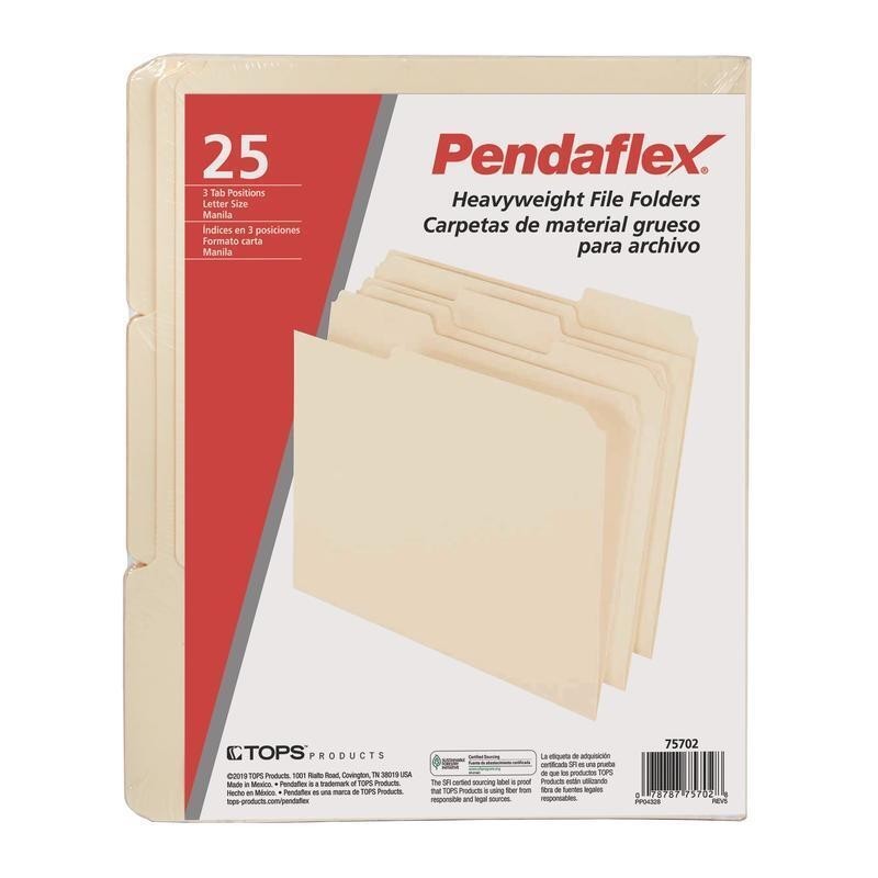Heavyweight File Folders 1/3 Cut Manila 25 Pack Letter Size Organize Documents