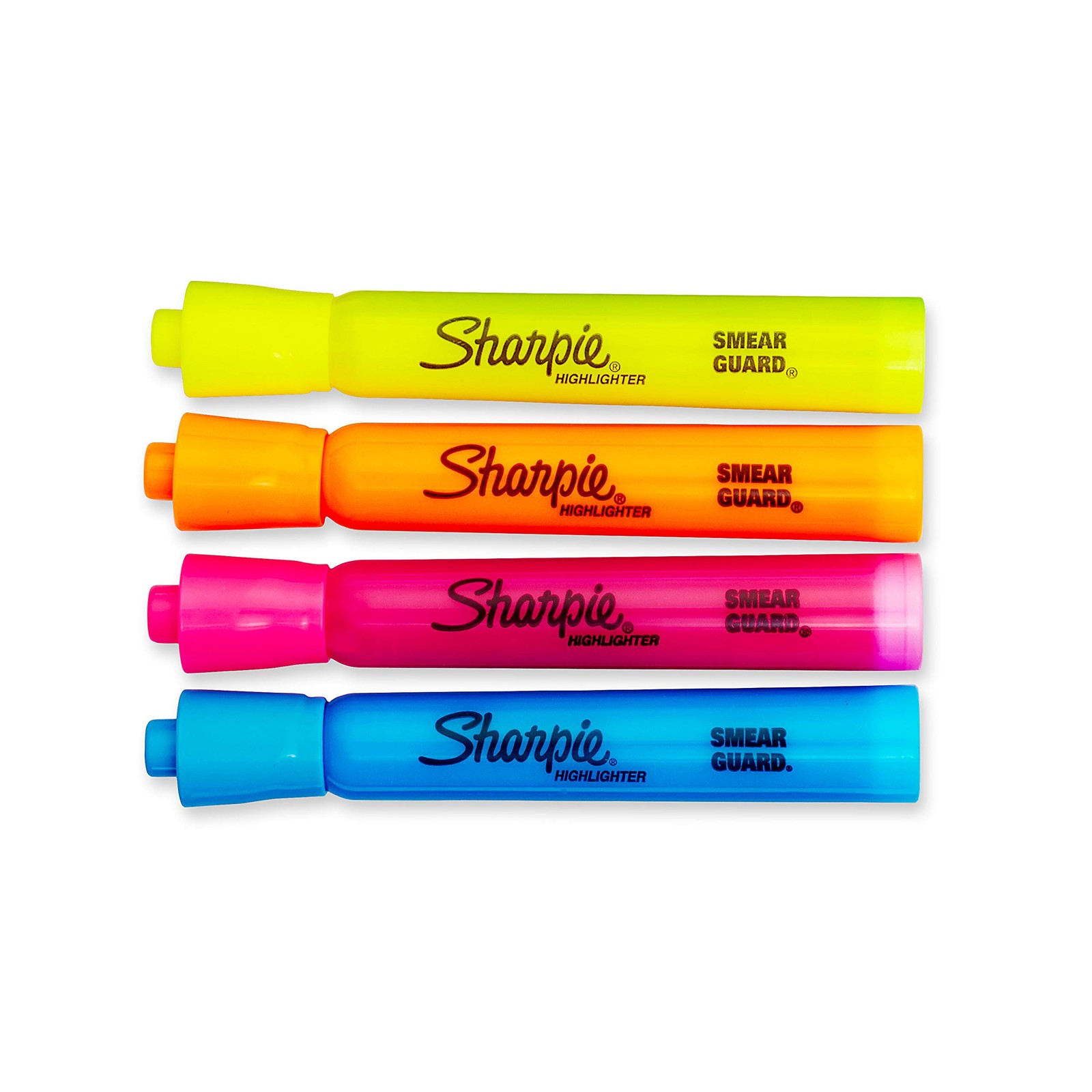 Sharpie Accent Tank-Style 4 Count (Pack of 1), Pink+Orange+Yellow+Blue