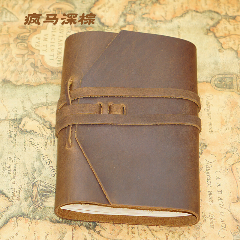 Handmade Crazy Horse Leather Cover Vintage NoteBook Diary Journal Travel Notepad