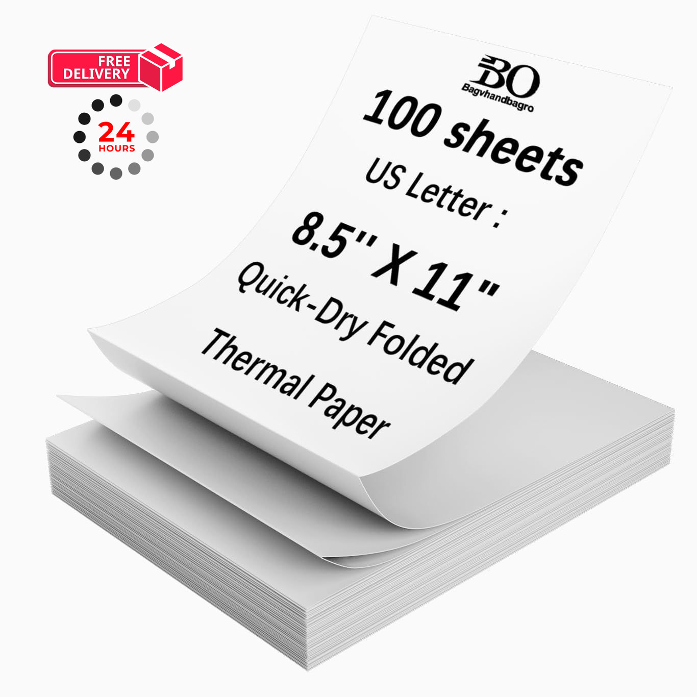 Thermal Printer Paper 8.5 x 11 100 Sheets, 100 Sheets/Continuous Folding