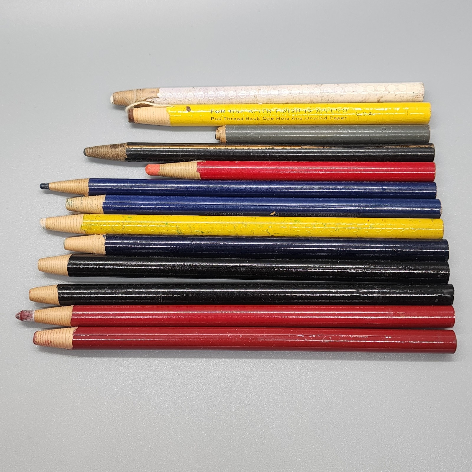 Vintage Lot China Marker Peel Off Pencil Dixon Phano, Blaisdell, Ditto, American