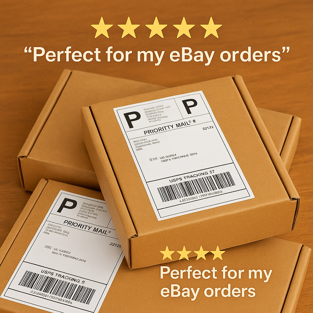 1000 4×6 Fanfold Direct Thermal Shipping Labels for Zebra and Rollo Printers