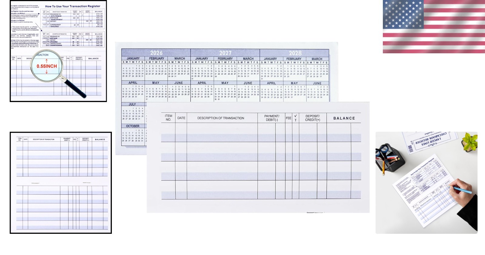 12 Pack Check Registers – Stylish 6×3 Inch Financial Logbooks for Home or Bus…