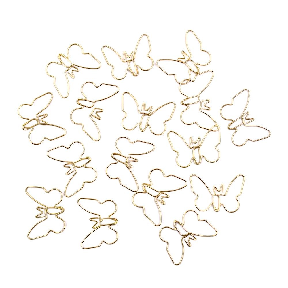 20 Pcs Butterfly Paperclip Bookmark Metal Art Clips Office Supplies Set Binde…