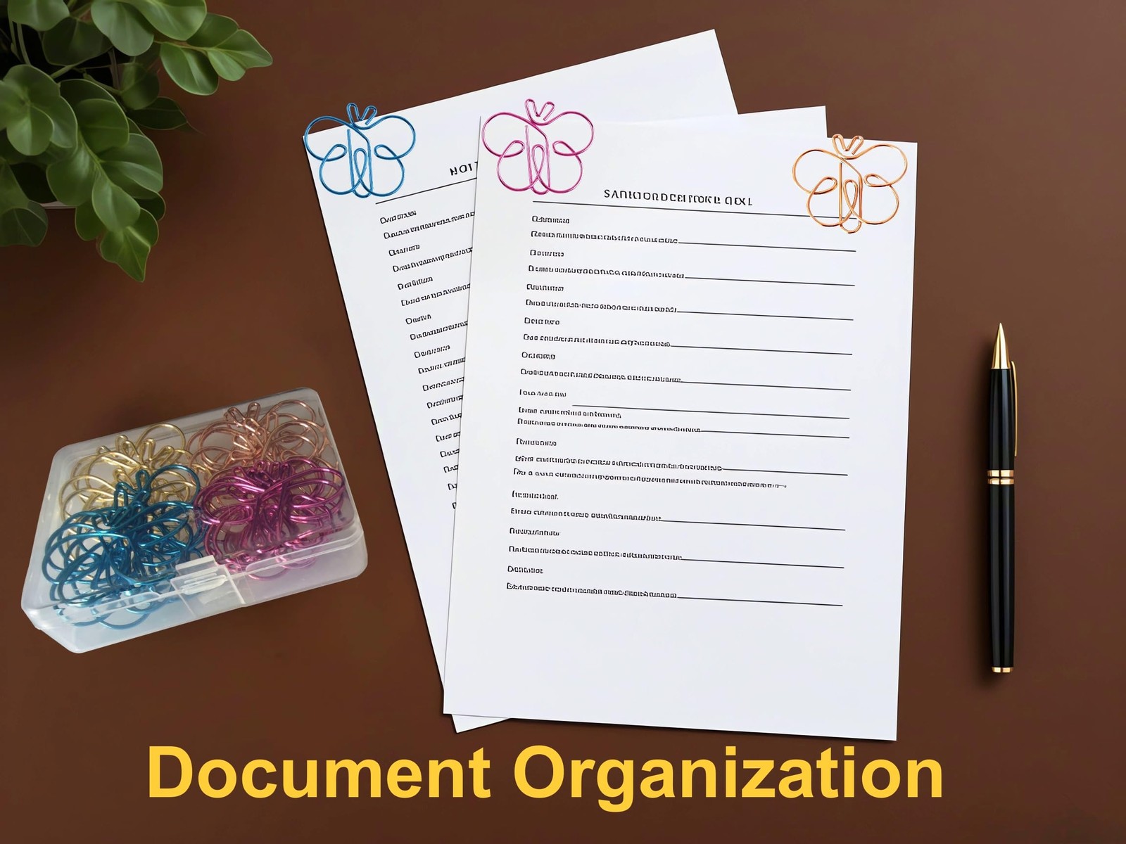 40 Pcs Metal Butterfly Shaped Paper Clips Set – Cute Office Supplies for Scho…
