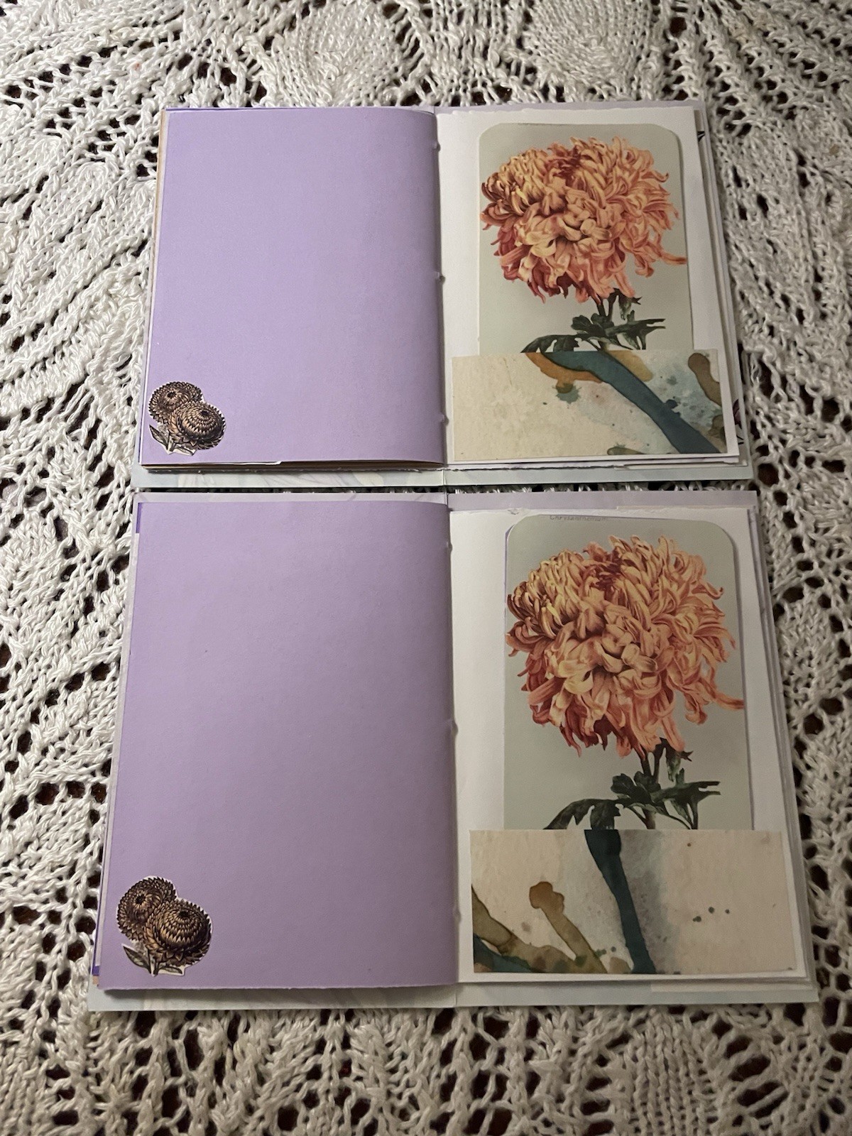 2 Junk Journal Greeting Cards Handmade 4”x6” “Live Your Dreams” Blank W/Env.