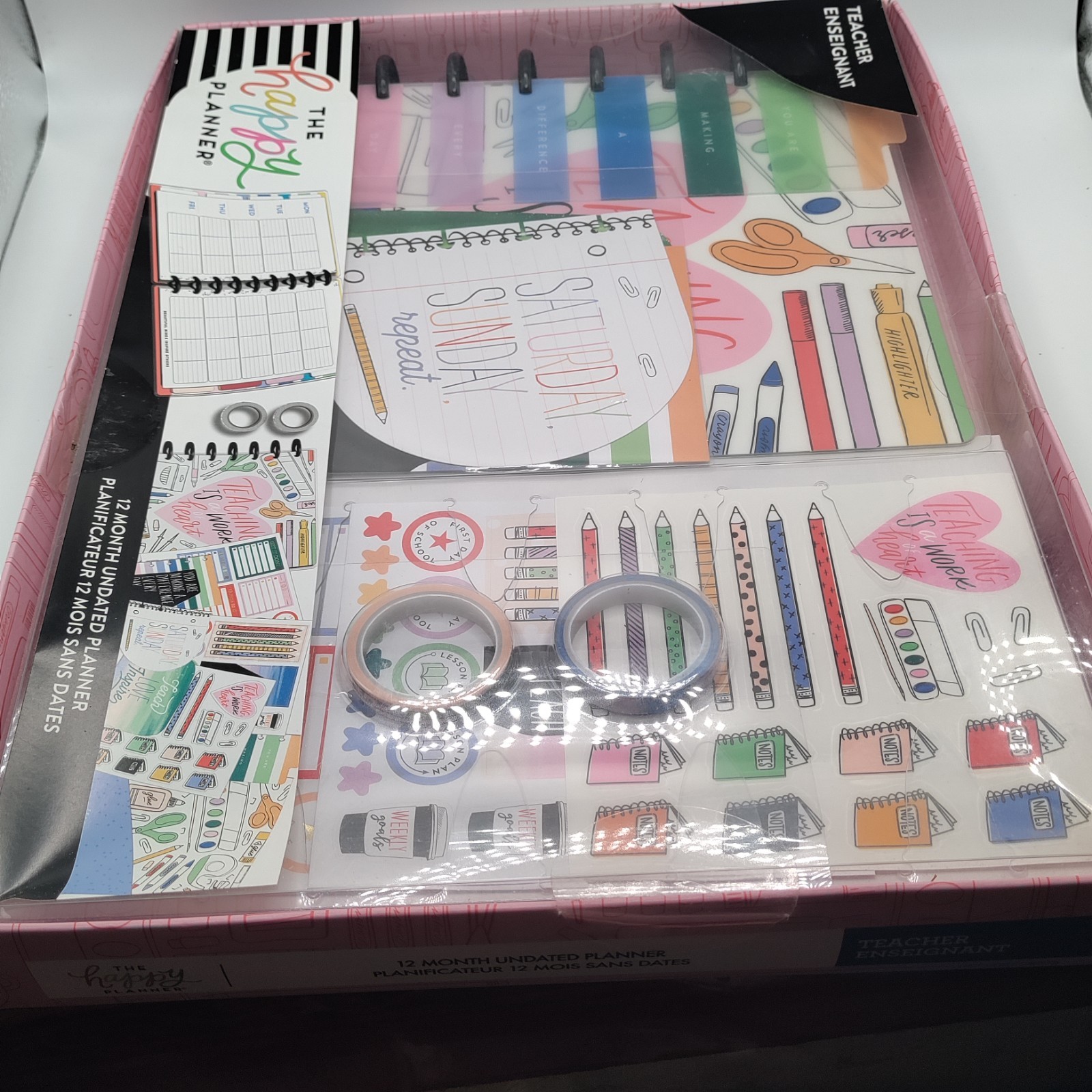 The Happy Planner 12-Month Undated Teacher Planner W/Accessories-See Description