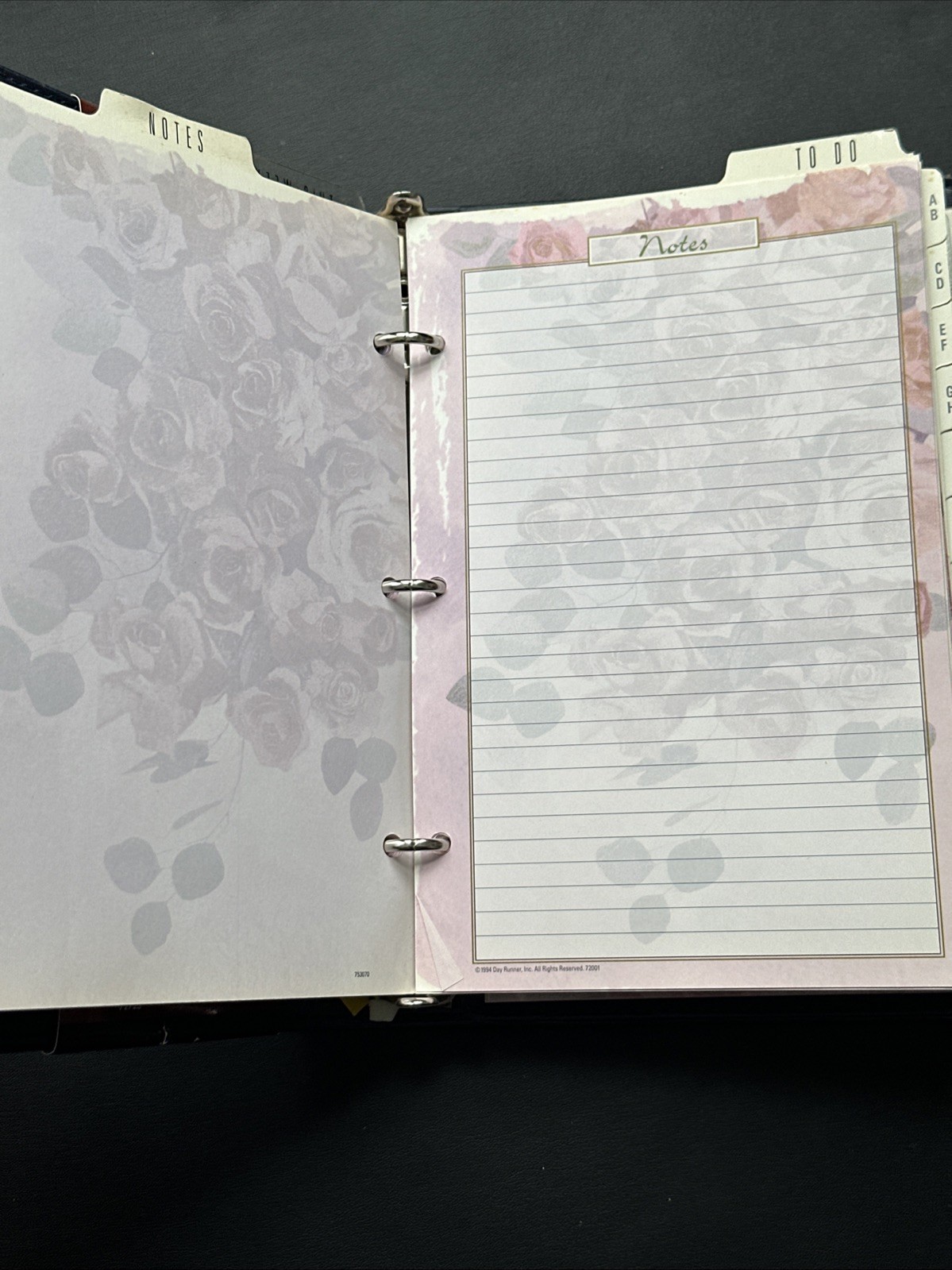Vintage Perennials Navy Personal Organizer Planner Day Runner 9.5″ X 7″ Unused