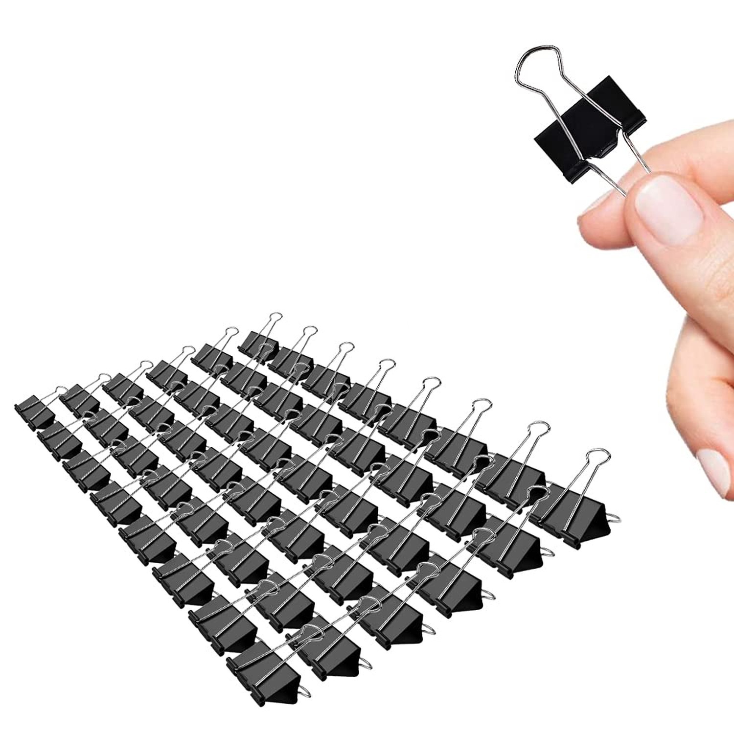 Small Binder Clips, 48 Pack, 3/4 Inch, Standard 19mm, Black, Capacity 0.31 In…