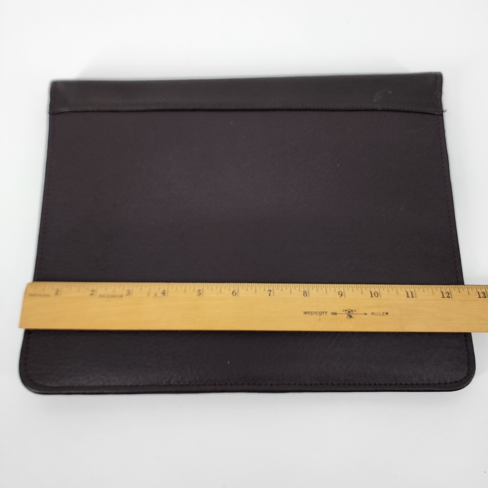 Padfolio Folder Binder Legal Pad Size Dark Brown Leather Vinyl Padded Pen Holder