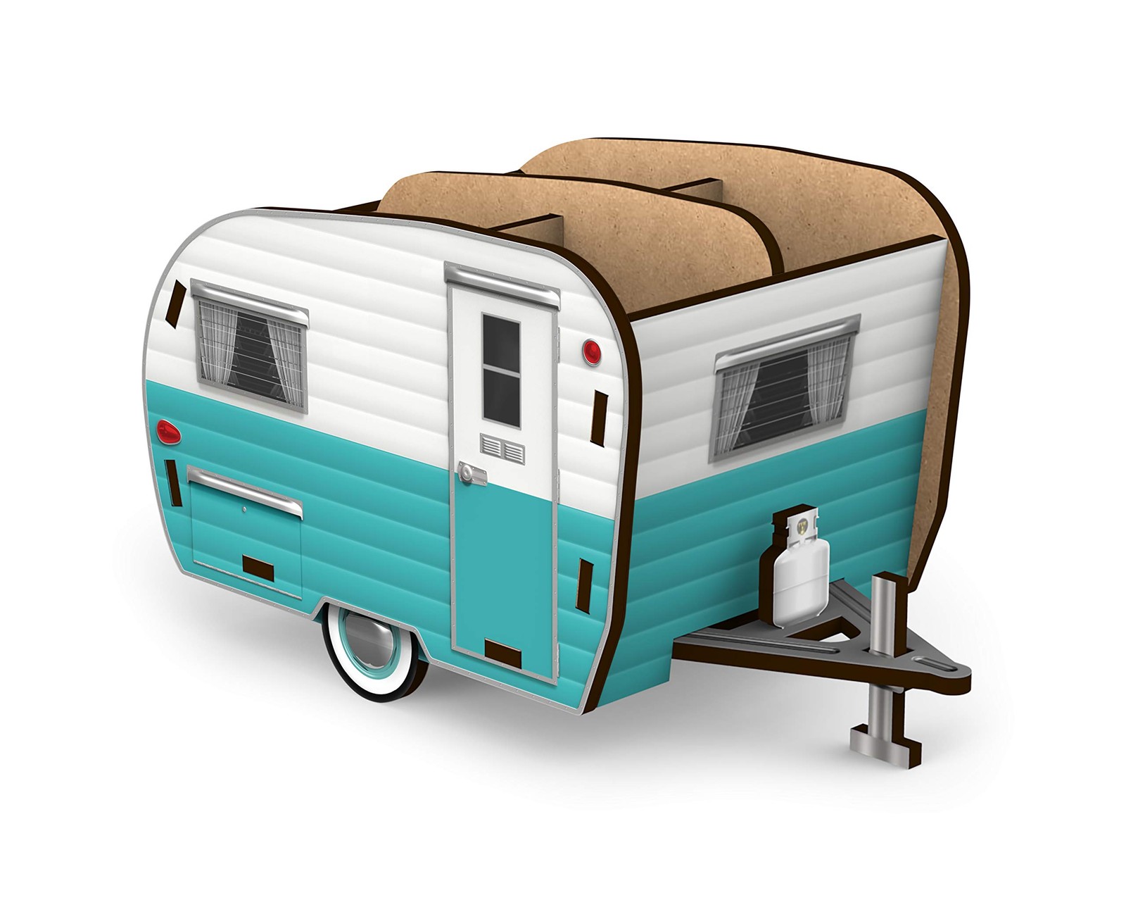 Genuine Fred Happy Camper Vintage Camper Pencil Holder, White And Blue