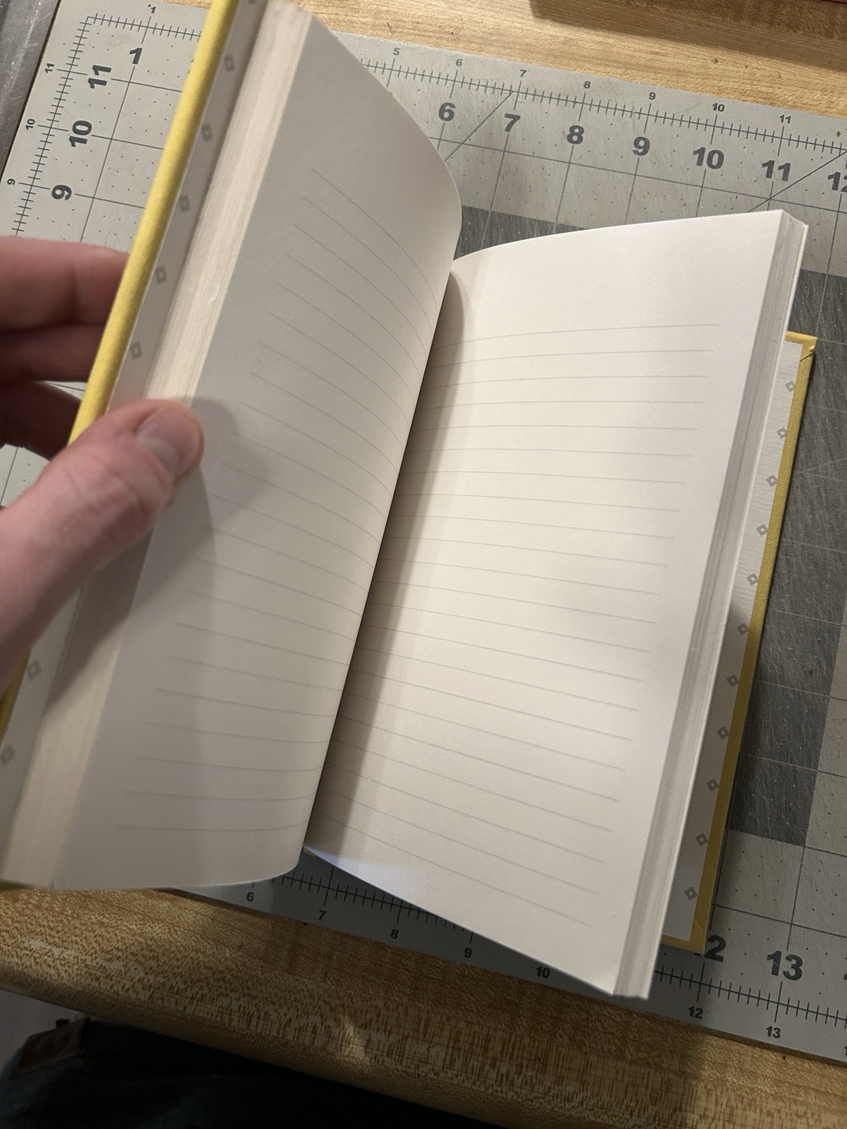 Vtg ScribeMate Lined Journal 5.5 x 8.5″ Yellow Fabric DUCK Preppy Office SHIPS