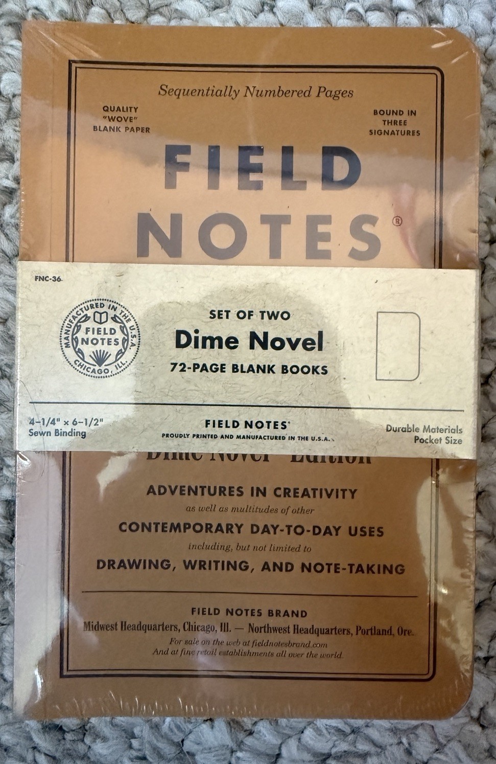 NEW SEALED FIELD NOTES FALL 2017 FNC-36 RARE set of Two Dime Novel blank books