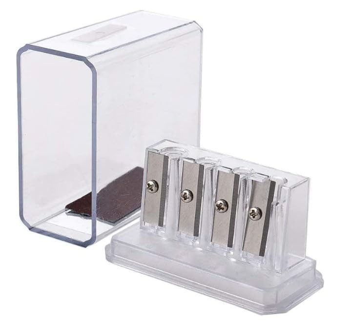 1 PCS Transparent 4 Holes Charcoal Pencil Sharpener Long Point Carpenter Art