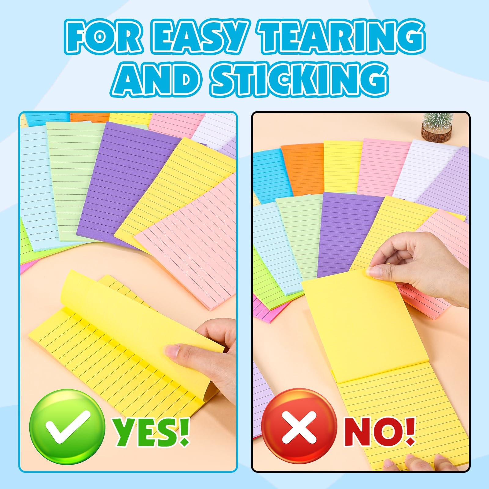18 Pads Lined Sticky Notes, 18 Colors 4in x 6in Self Stick Note Pads, Strong …