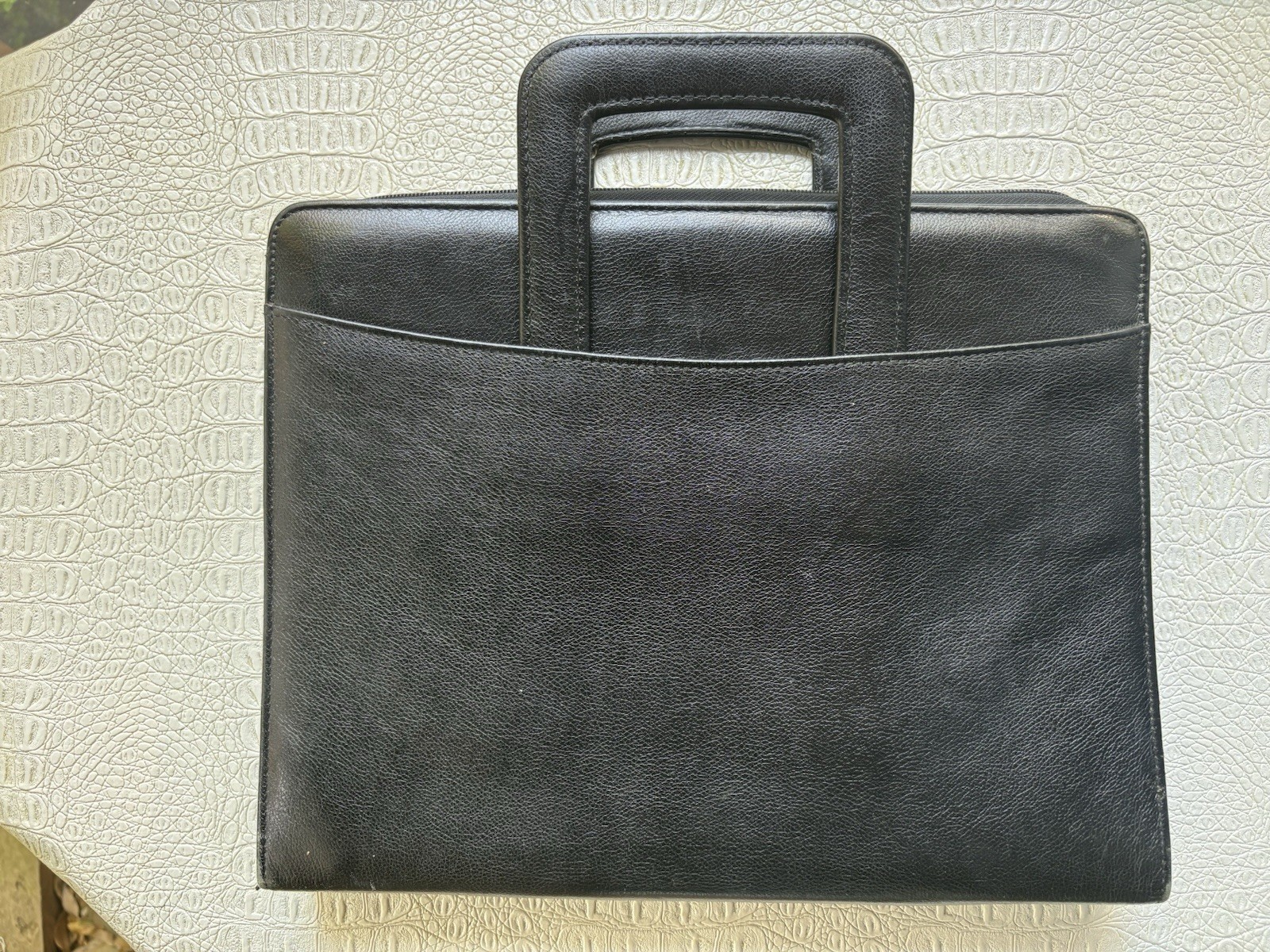 VTG Day Runner Planner Black Faux Leather Zip 3-Ring Entrepreneur Hidden Handles