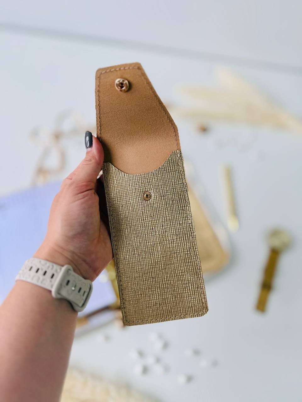 Golden leather Binder Planner Journal Gift A5. Dairy planner organizer handmade.