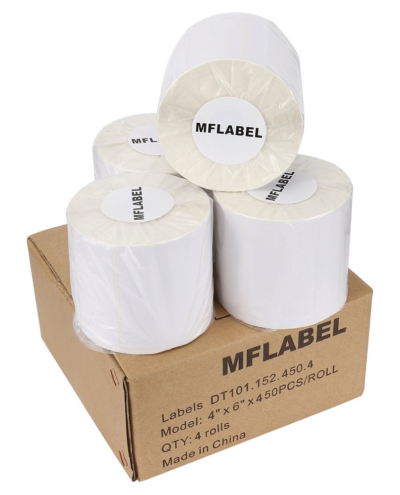 2-100 Rolls 450/Roll 4×6 Direct Thermal Shipping Postage Labels Zebra ZP450 USPS
