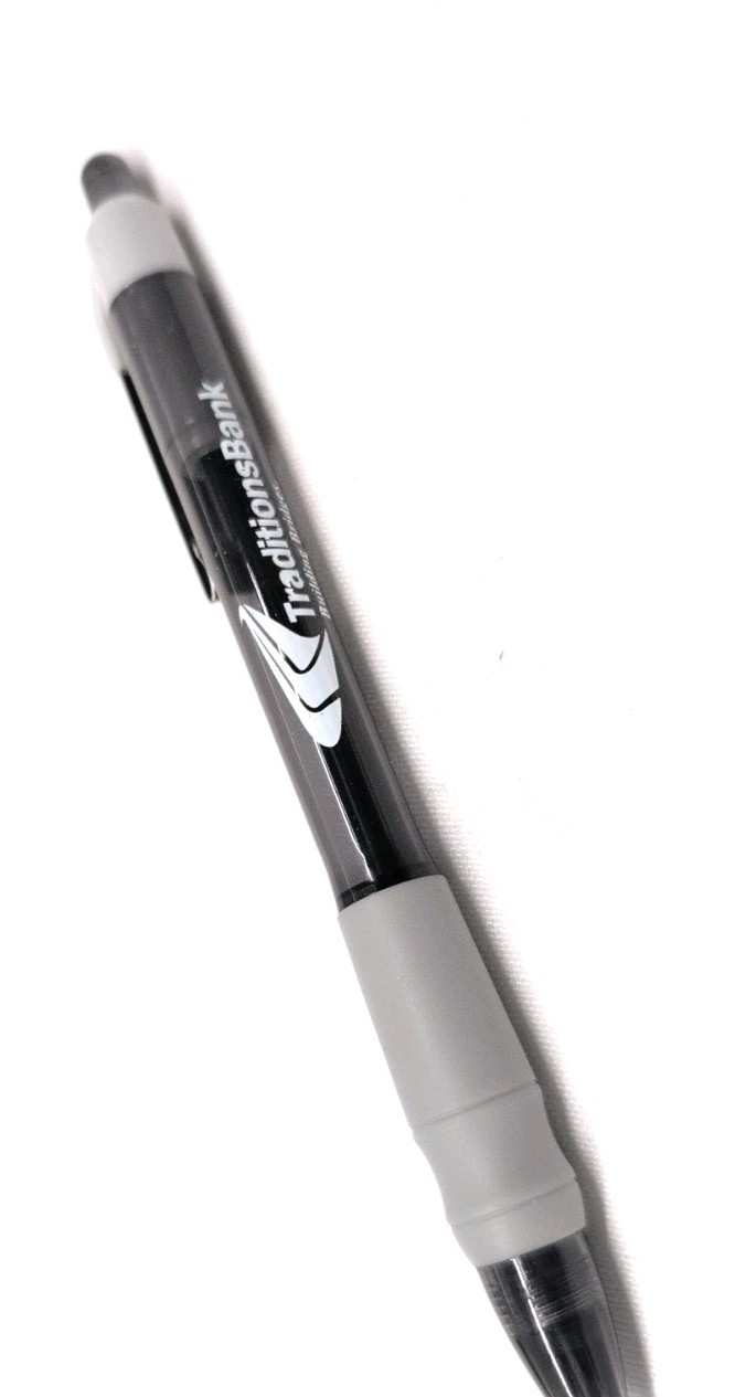 30 Misprint Click Pens MAXGLIDE Hub Pen Lot BLACK & GRAY Thick Rubber Grip