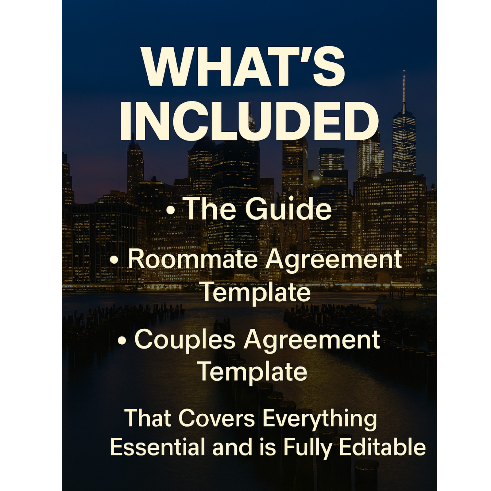 Roommate Agreement Template Editable PDF Word Instant Download