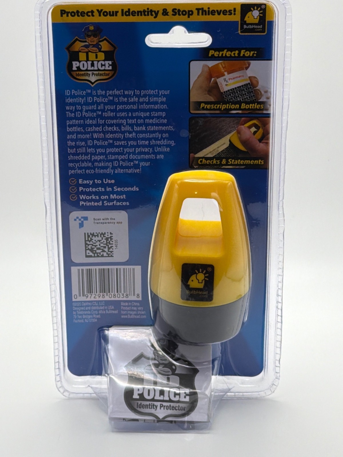 ID Police Identity Protector Stamp Roller – Easy-To-Use Tool For Masking Persona