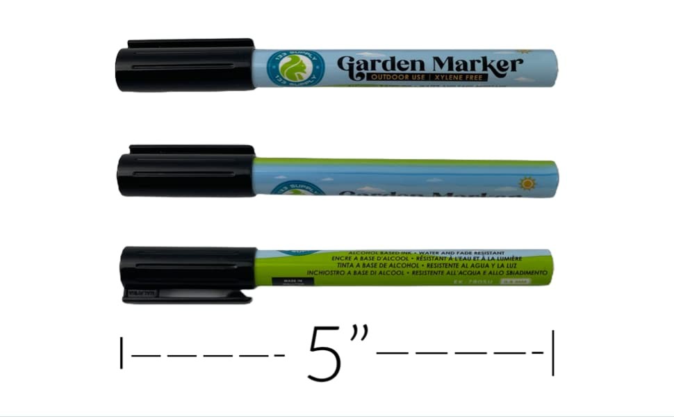 133 SUPPLY – 2 Pack Garden 2 Marker Pens (No Plant Tags), Black