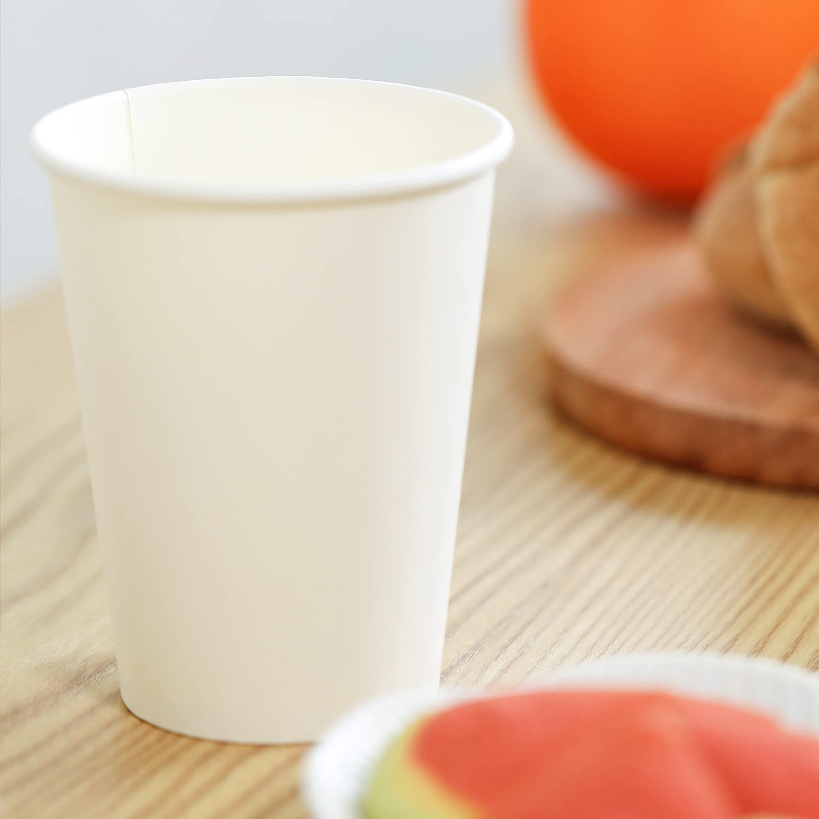 RACETOP Hot Paper Coffee Cups 12 oz [300 Pack], 12 White Solid,