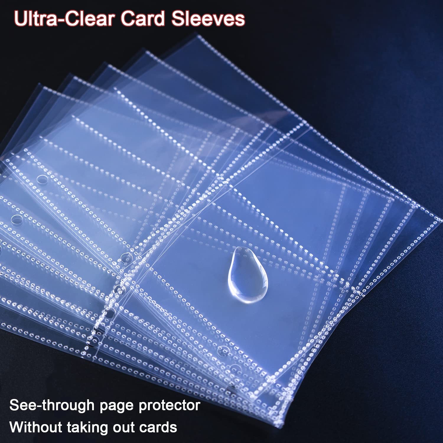 50 Pack 400 Pockets 2.5×3.5 Trading Card SleevesA5 Binder 4 Pocket Card Sleev…