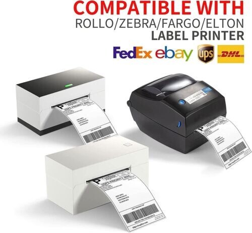 6000 4″x6″ Fanfold Thermal Labels Direct Shipping Label for Zebra Rollo Printer