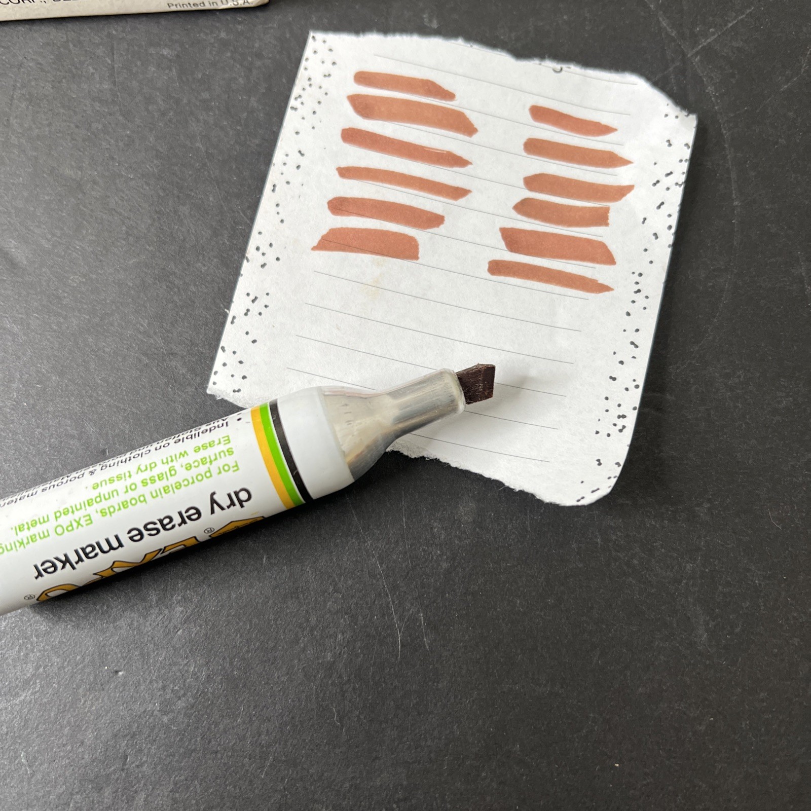 Box Of 12Vintage Sanford Expo Dry Erase Markers Brown 830 USA Potent Porcelain