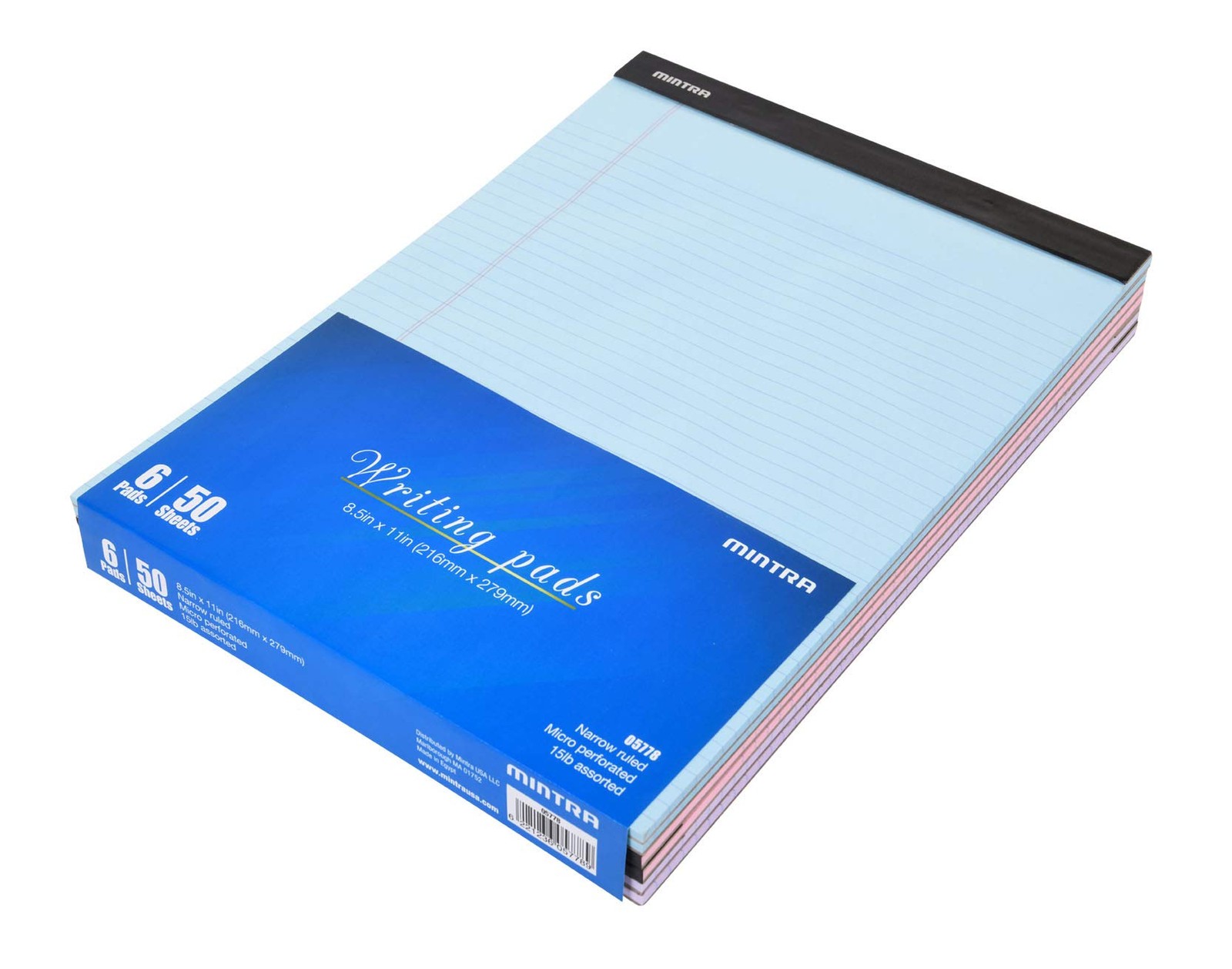 Office Legal Pads – Pastel 6 Pack, 8.5×11, Narrow Ruled