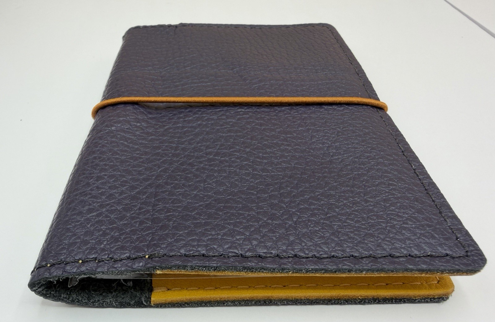Sojourner Pocket Leather Traveler’s Notebook Cover 3.5×5 Navy Blue Mustard TN