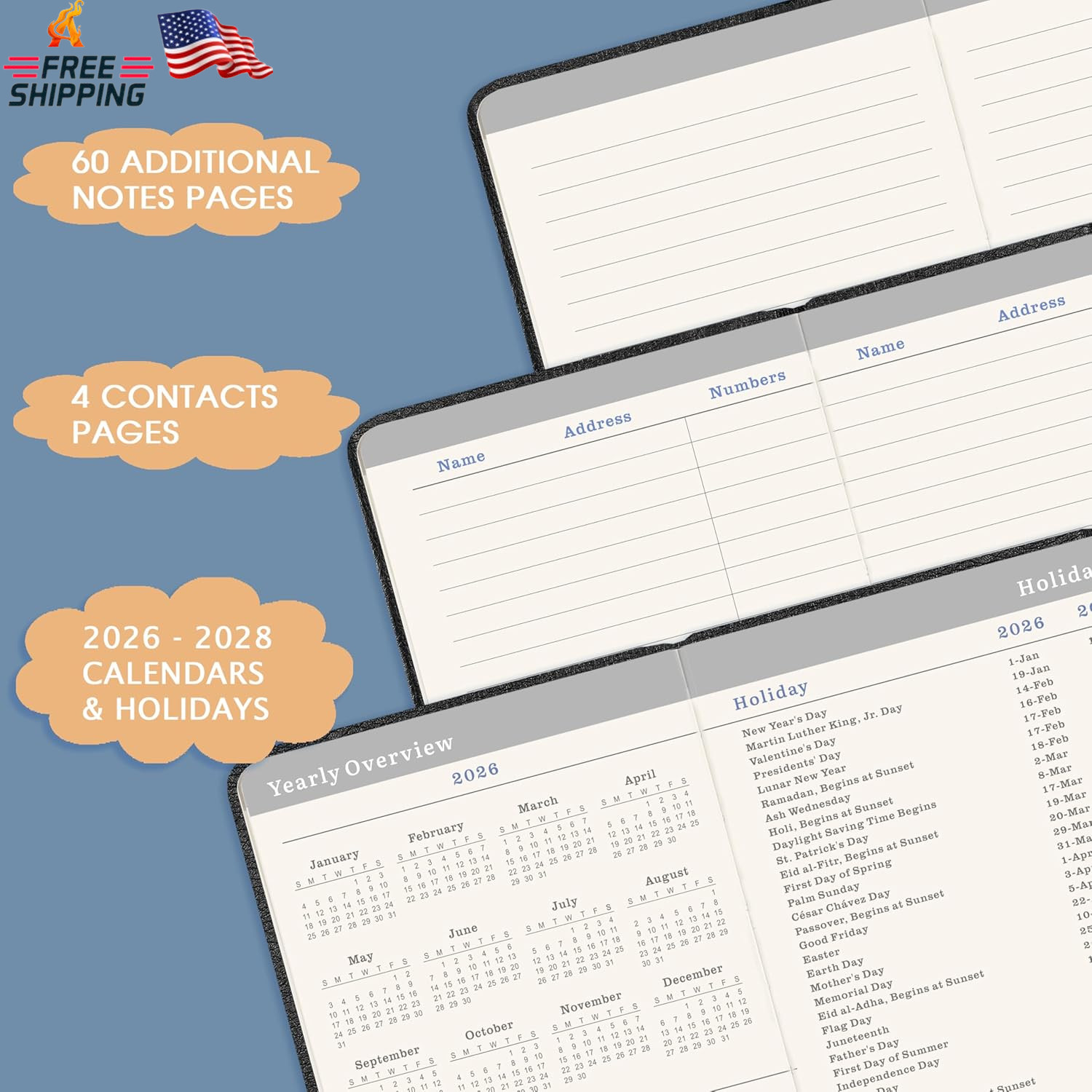 2026-2029 Pocket Planner – 3 Year Monthly Planner 2026-2029, Jul.2026 – Jun.2029
