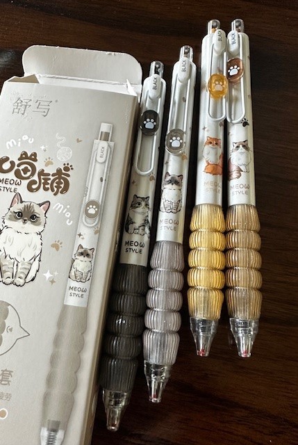 4 Pcs Cute Retractable Pens Cat Gel Pens Cartoon Pens 0.5mm Black Ink Writing…