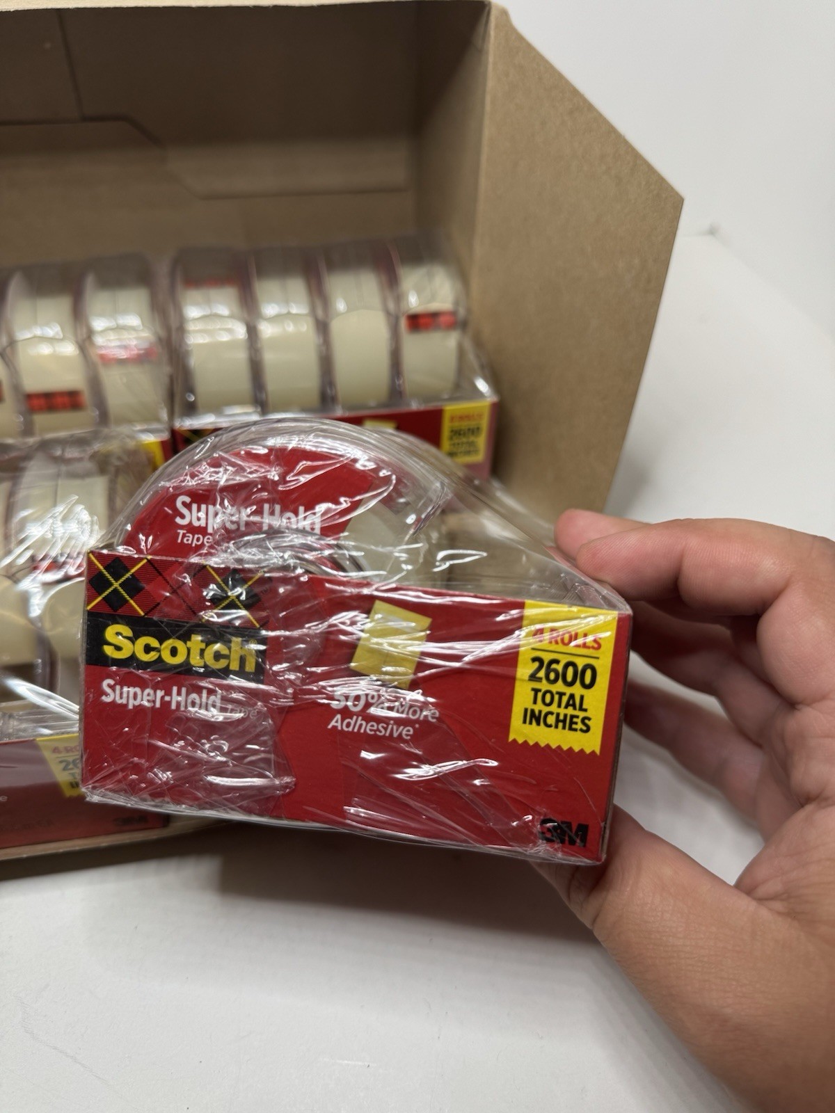 Case Of 16 Scotch® Super-Hold Tape 4198, 3/4 in. x 650 in. (19 mm x 16,5 m)