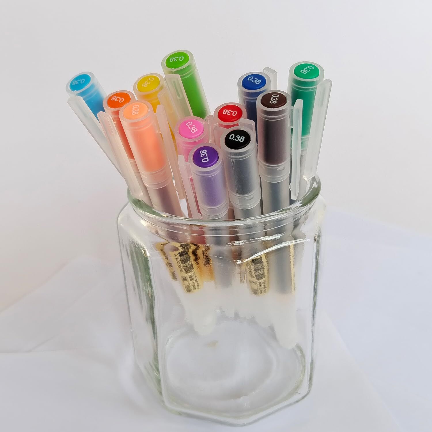 Minimalist Japanese Style Colorful Gel Pens 0.38mm Ultra Fine PointCute 12 Co…