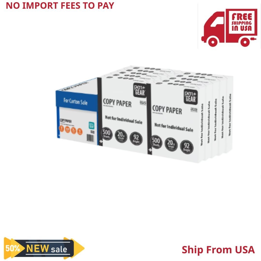 Pen+Gear Copy Paper 8.5″ x 11″ 92 Bright White 20 lb 10 Ream Case (5,000 Sheets)
