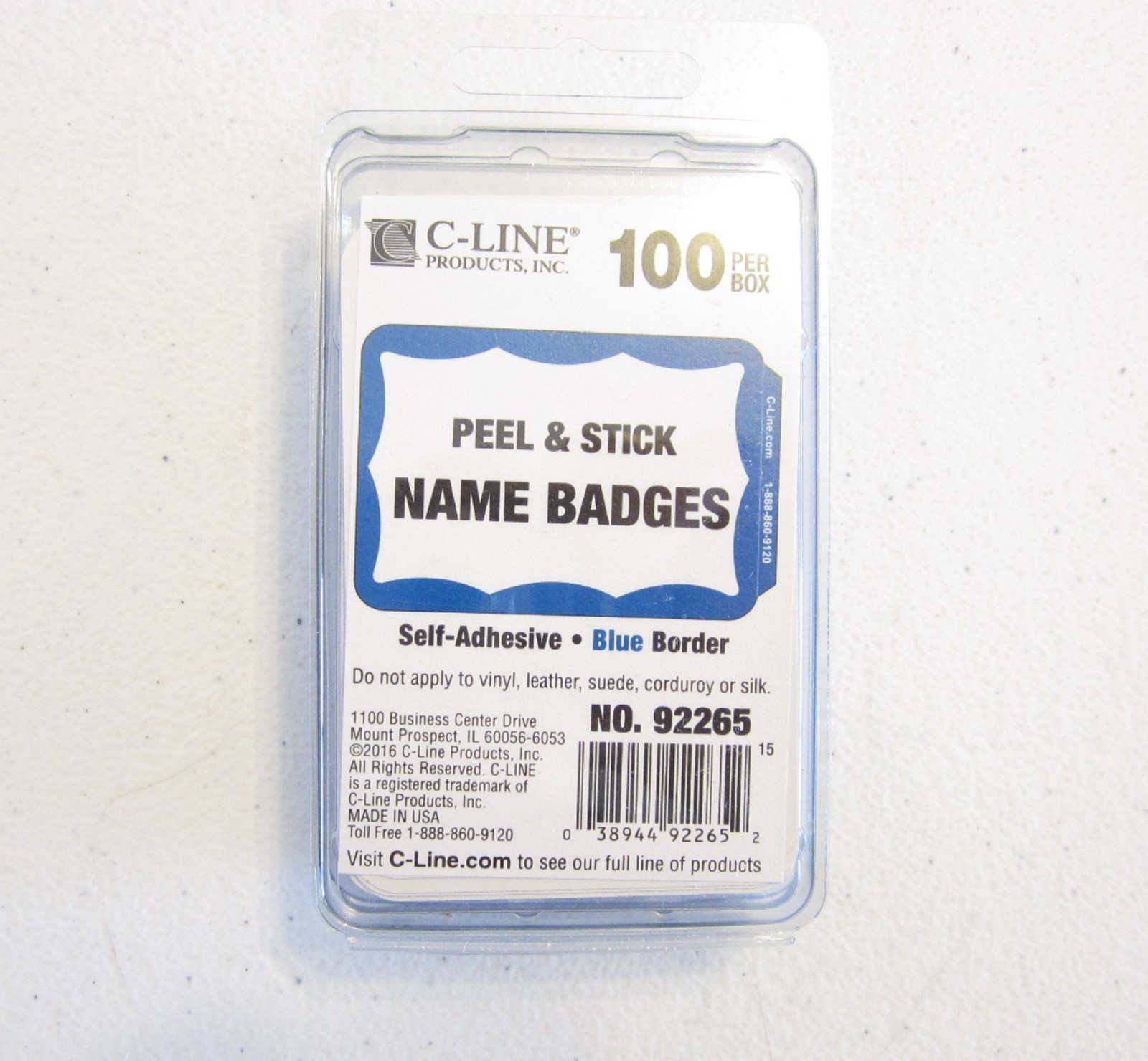 100 BLUE BORDER BADGES NAME TAGS LABELS ID STICKERS PEEL AND STICK ADHESIVE