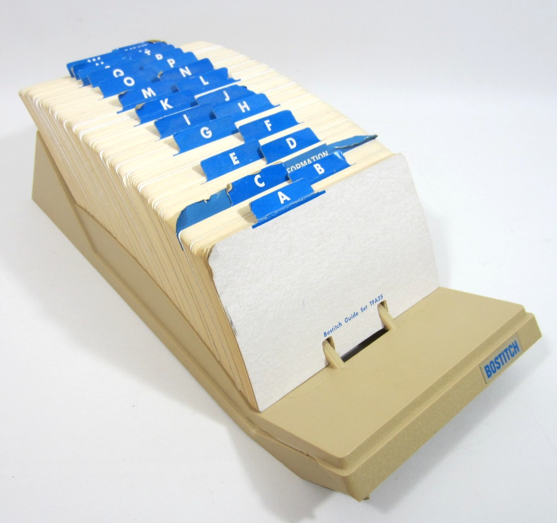 Bostitch TFA355 Card File 70s XL BLANK Complete w/ Tabs Desktop Rolodex Contact