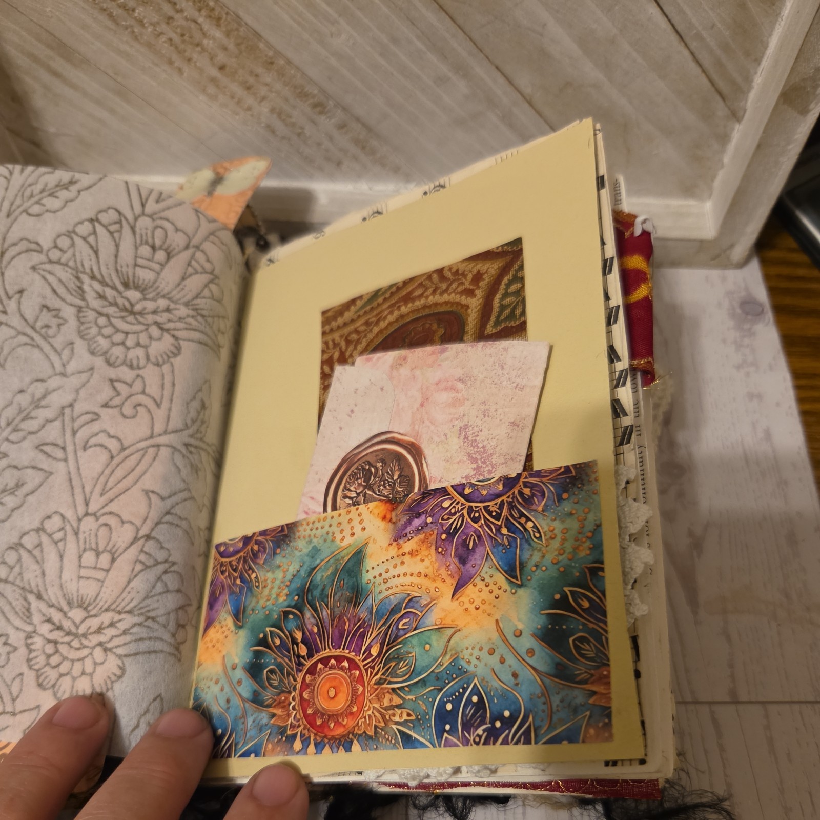 Fully Embellished Handmade Boho Style Junk Journal 72 pages front to back